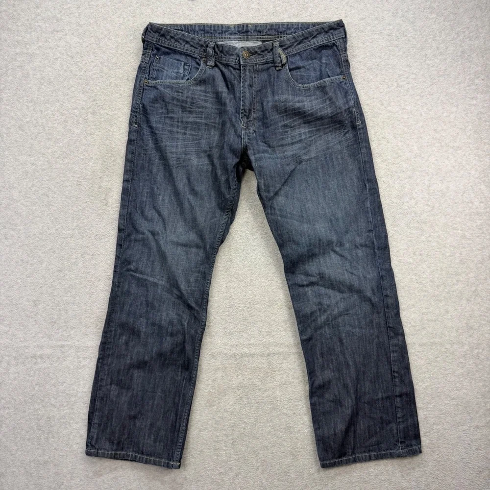 Buffalo Driven Jeans Mens 38x32 Dark Blue‎ Straight Leg Cotton Denim Pants